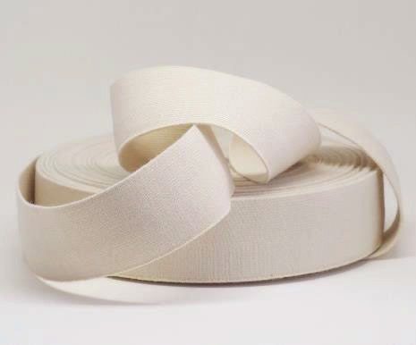 Cream cotton elastic band coiled