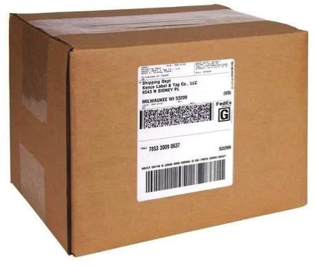 Corrugated shipping cartons with labels